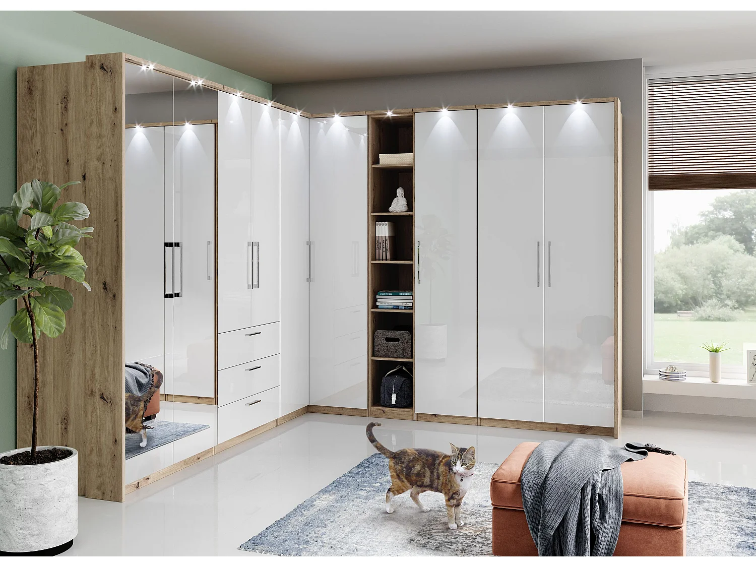 STAURAUMREGAL Optima artisan eiche 35 / 64 / 216cm