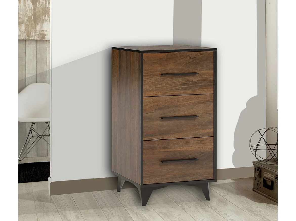 SCHUBLADENKOMMODE Frida Shirin Walnuss / schwarz 47,3 / 40,3 / 94,5cm