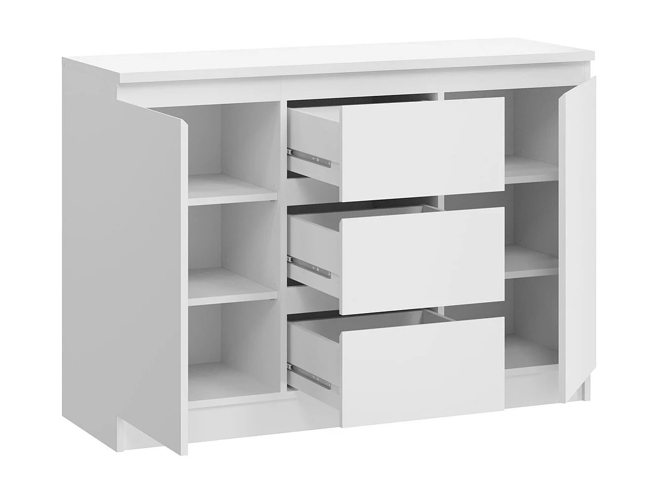 KOMMODE City weiß 120 / 40 / 84cm