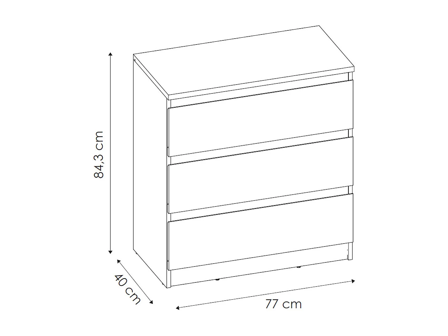 KOMMODE City weiß 77 / 40 / 84cm