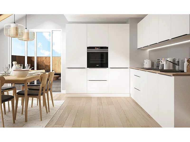 KÜCHENZEILE MIT KÜCHENBLOCK Bonn Weiß Matt 14-teilig