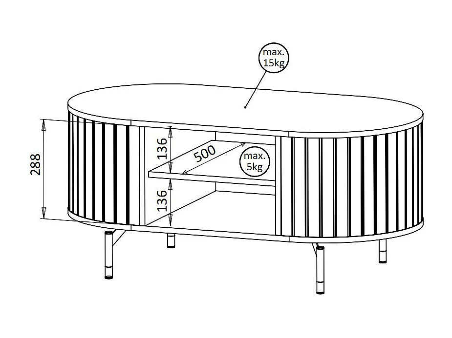 COUCHTISCH Zama Schwarz 104 / 56 / 47 cm