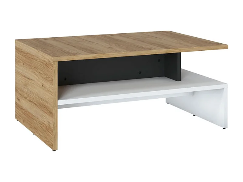 COUCHTISCH Novena weiß / schwarz / Catania Eiche 100 / 66 / 45,5cm