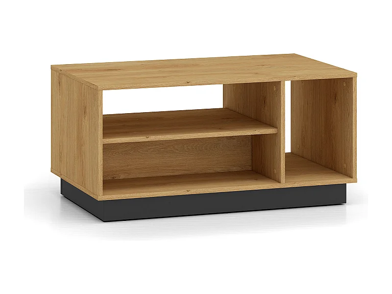 COUCHTISCH Modesto Eiche Style hell / Schwarz 90 / 60 / 49 cm