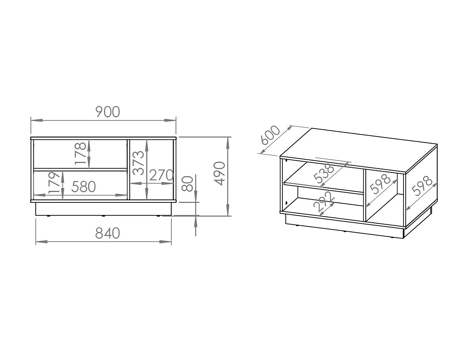 COUCHTISCH Modesto Eiche Style hell / Schwarz 90 / 60 / 49 cm