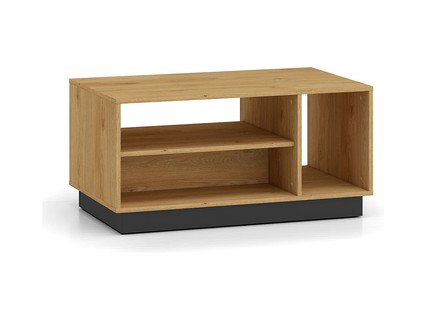 COUCHTISCH Modesto Eiche Style hell / Schwarz 90 / 60 / 49 cm