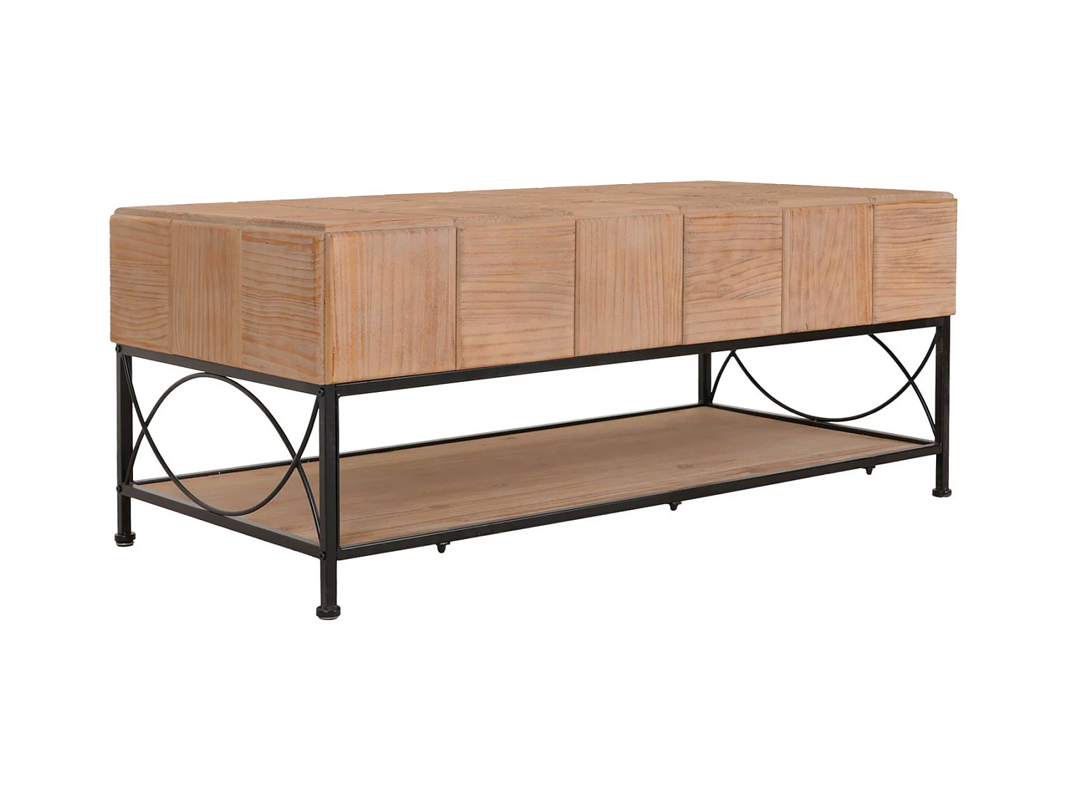 Tavolino MCW-N30, tavolo da salotto divano tavolino, ripiano in legno massiccio MDF, 51x120x61cm