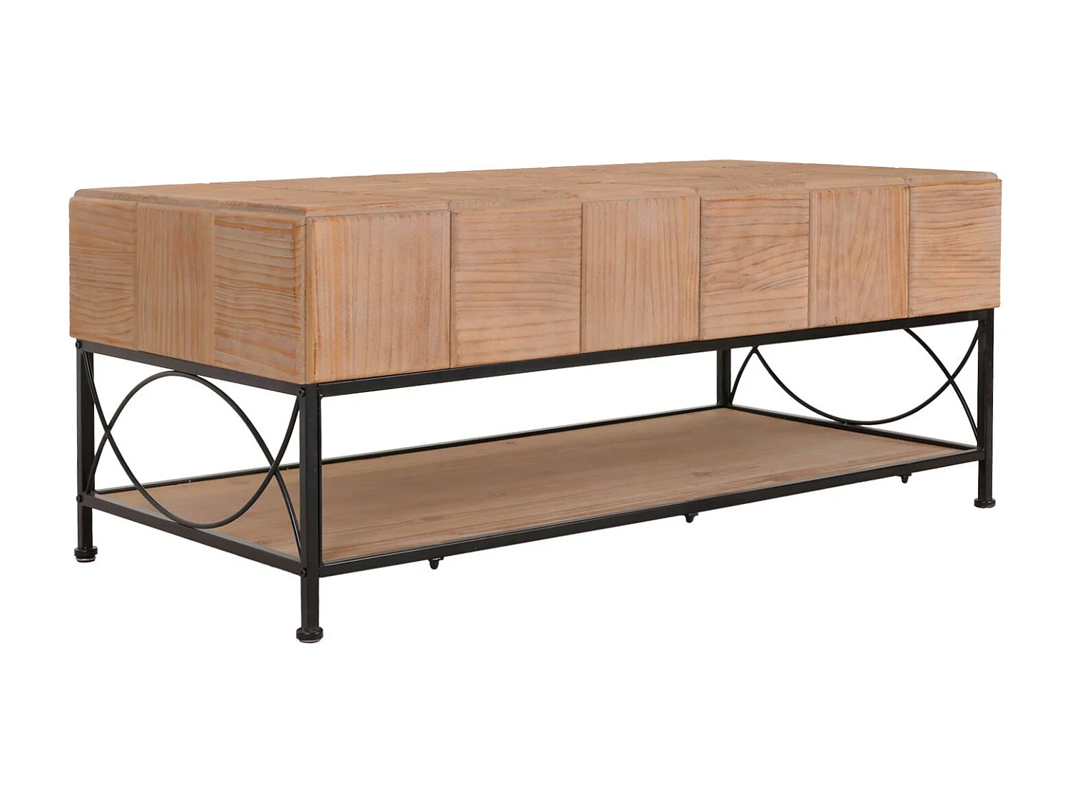 Tavolino MCW-N30, tavolo da salotto divano tavolino, ripiano in legno massiccio MDF, 51x120x61cm