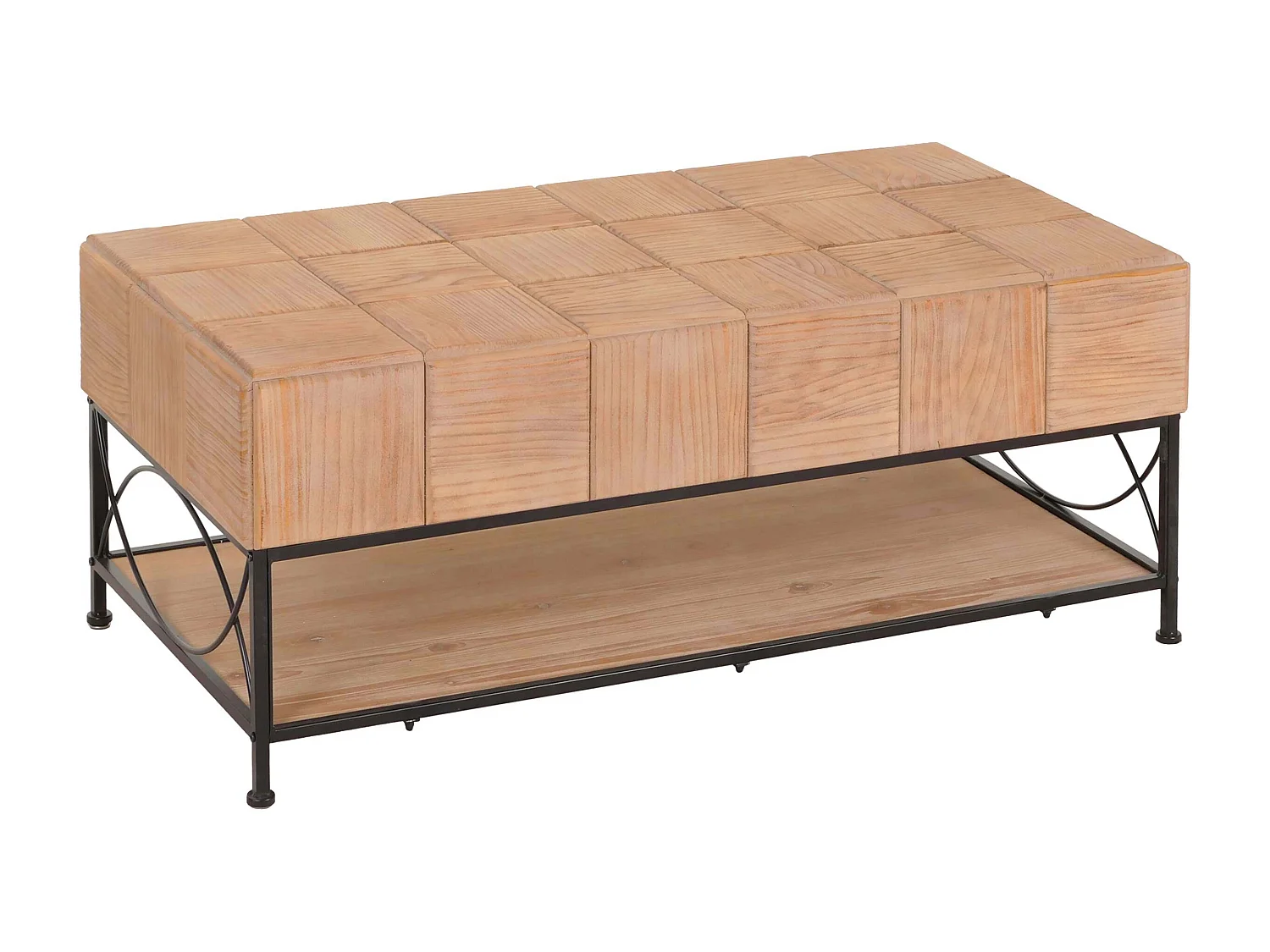 Couchtisch MCW-N30, Wohnzimmertisch Tisch Sofatisch Beistelltisch, Ablage Massiv-Holz MDF, 51x120x61cm