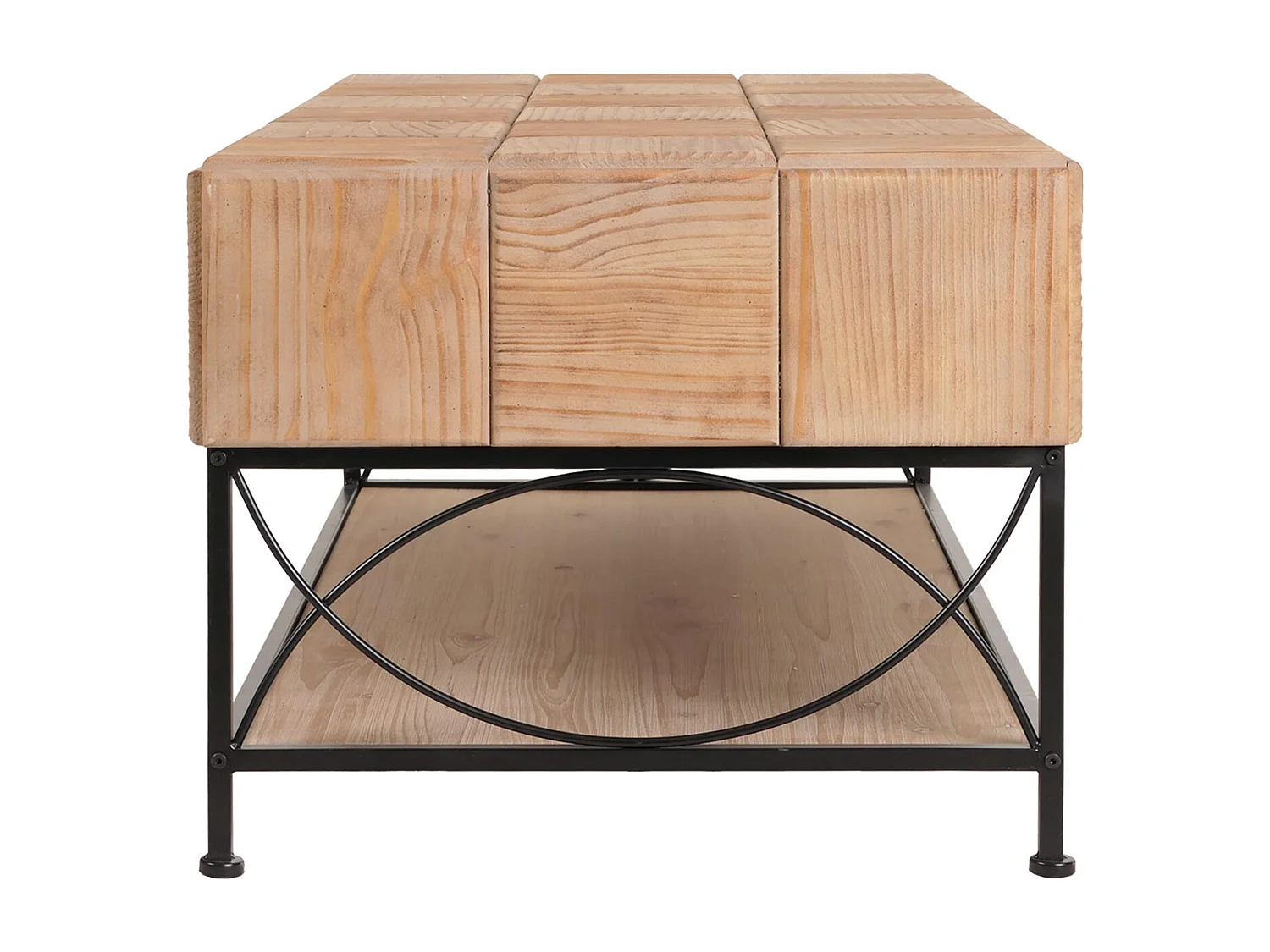 Couchtisch MCW-N30, Wohnzimmertisch Tisch Sofatisch Beistelltisch, Ablage Massiv-Holz MDF, 51x120x61cm