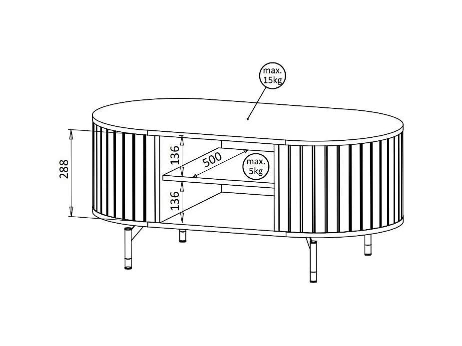 COUCHTISCH Zama Kaschmir 104 / 56 / 47 cm