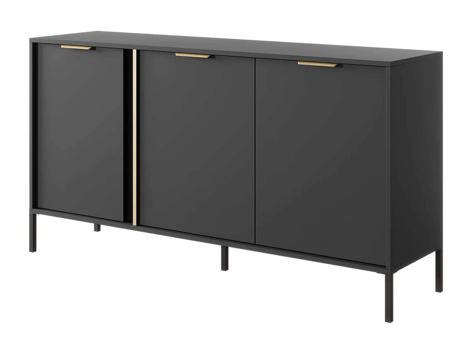 SIDEBOARD Lars anthrazit / gold 153,1 / 39,5 / 81,4 cm