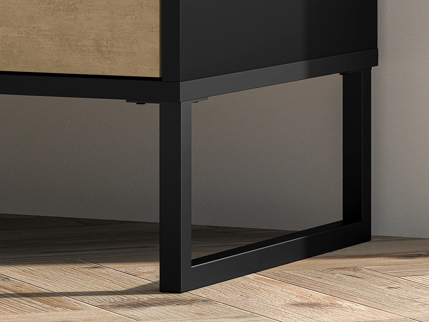 KOMMODE Colt schwarz / Craft Gold Eiche / Premium Steel 92 / 40 / 90cm