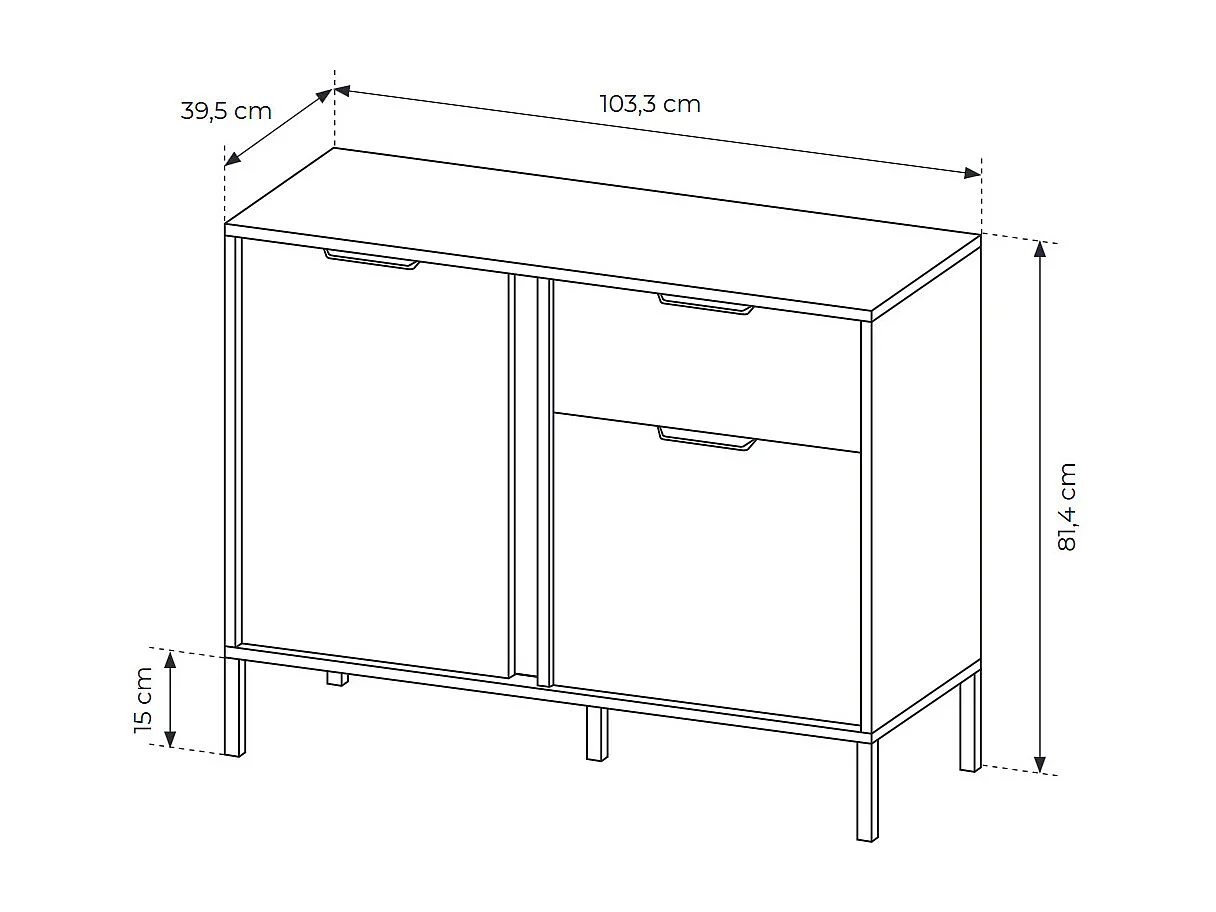 SIDEBOARD Lars anthrazit / gold 103,3 / 39,5 / 81,4cm