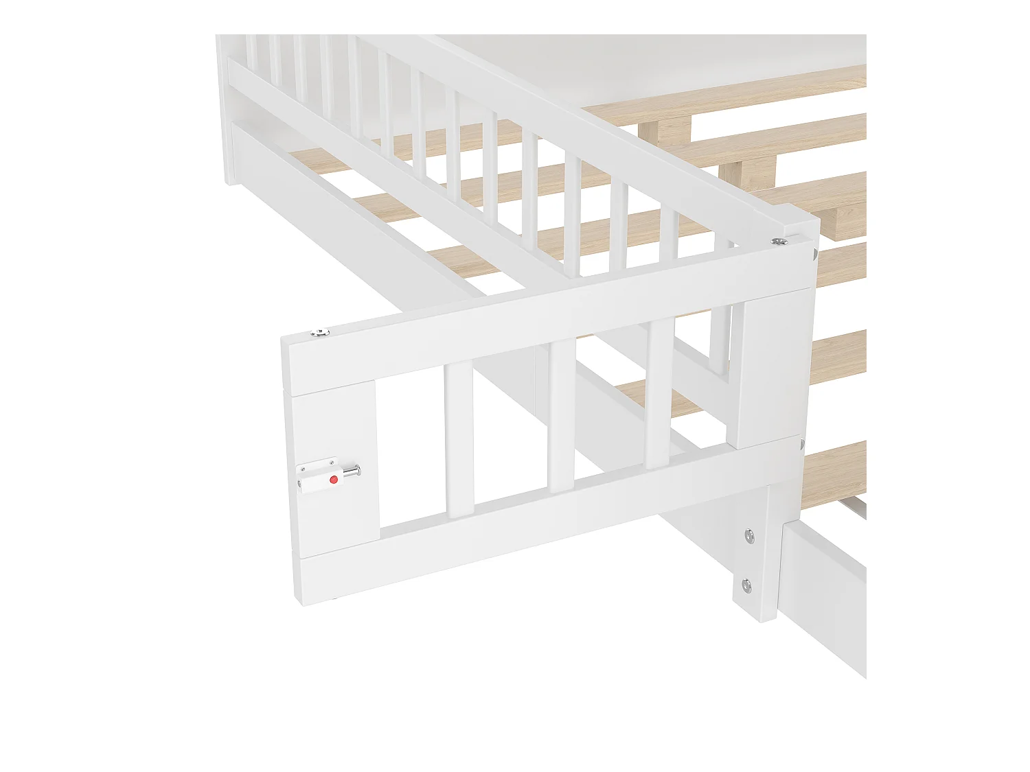 Lit enfant 140 x 200 cm - Lit ado avec rangement ouvert - bois blanc - sans matelas