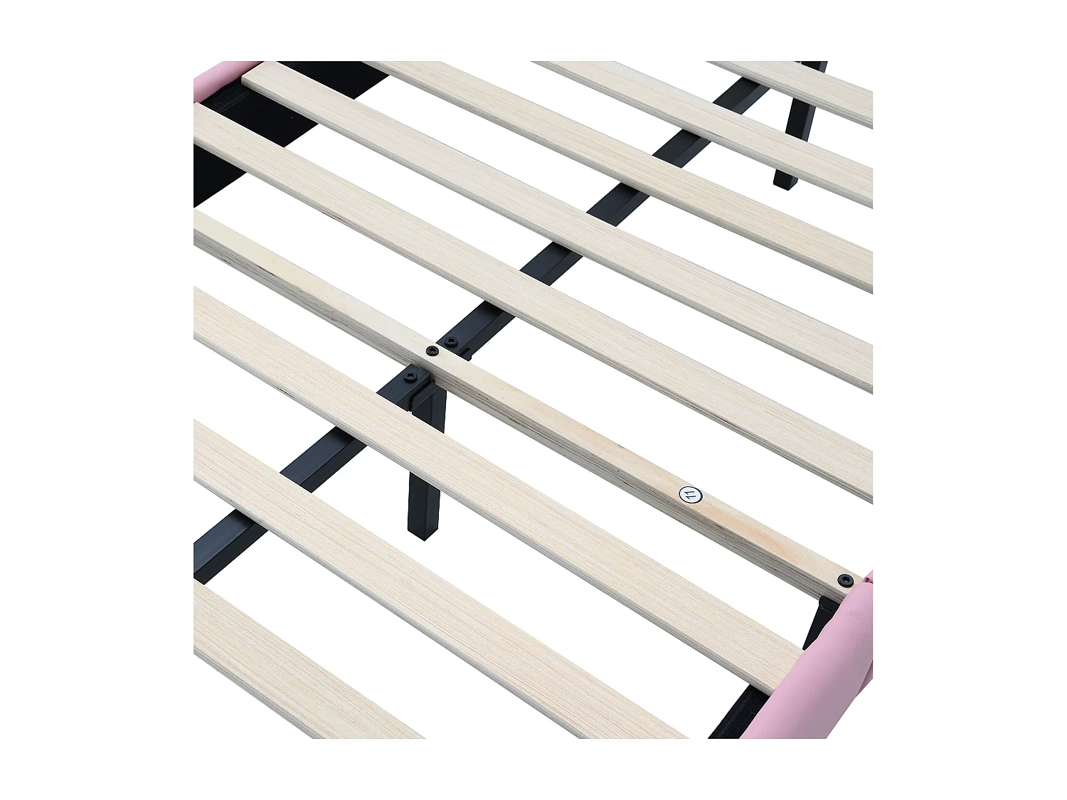 Cama infantil 90x200 cm - Cama tapizada con tira de luz LED - cabecero de pajarita - PU rosa - sin colchón