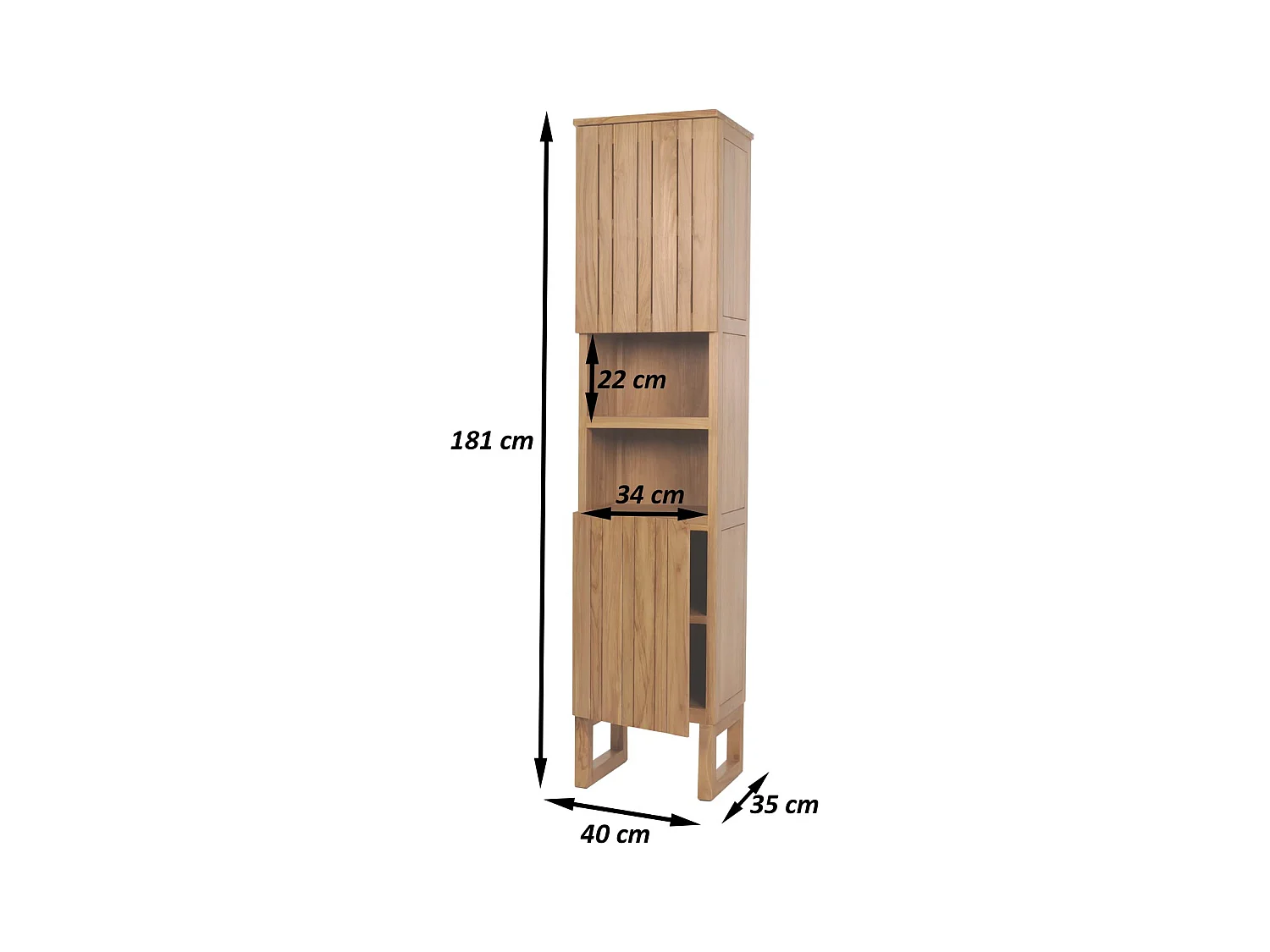Teakhouten hoge kast MCW-M72