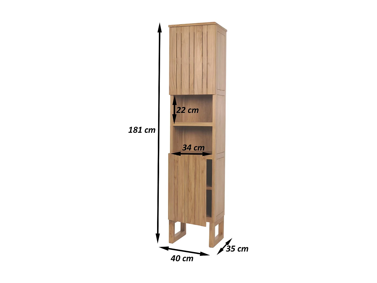 Teak-Hochschrank MCW-M72