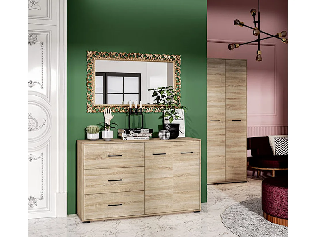 GARDEROBENSCHRANK Caro schwarz 50 / 3 / 126cm