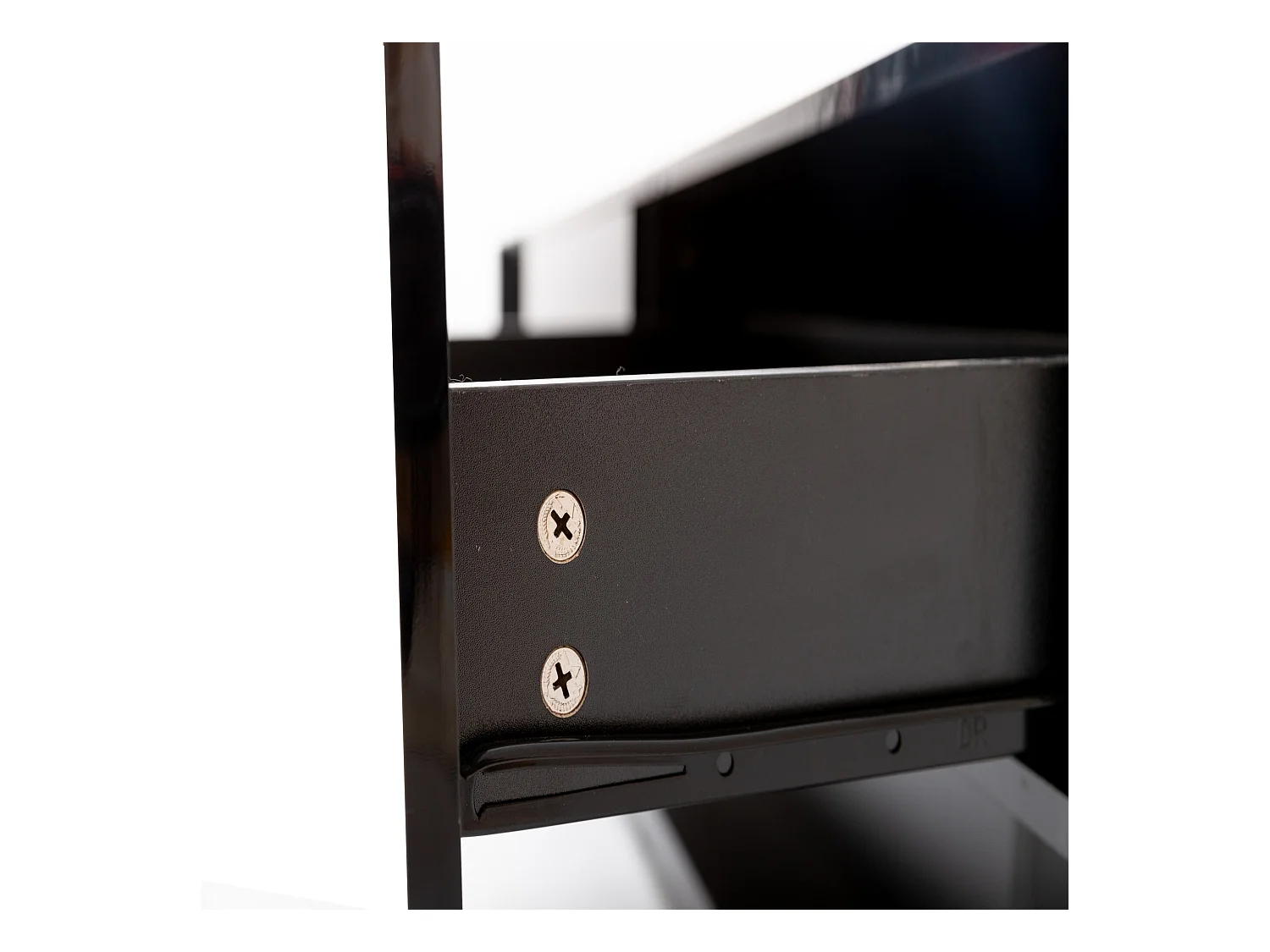 Meuble TV noir - Meuble TV de salon avec éclairage LED orientable - 2 tiroirs et rangement ouvert