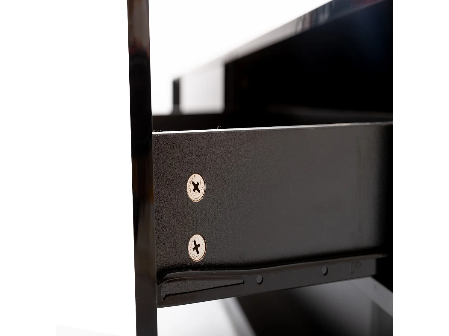 Meuble TV noir - Meuble TV de salon avec éclairage LED orientable - 2 tiroirs et rangement ouvert