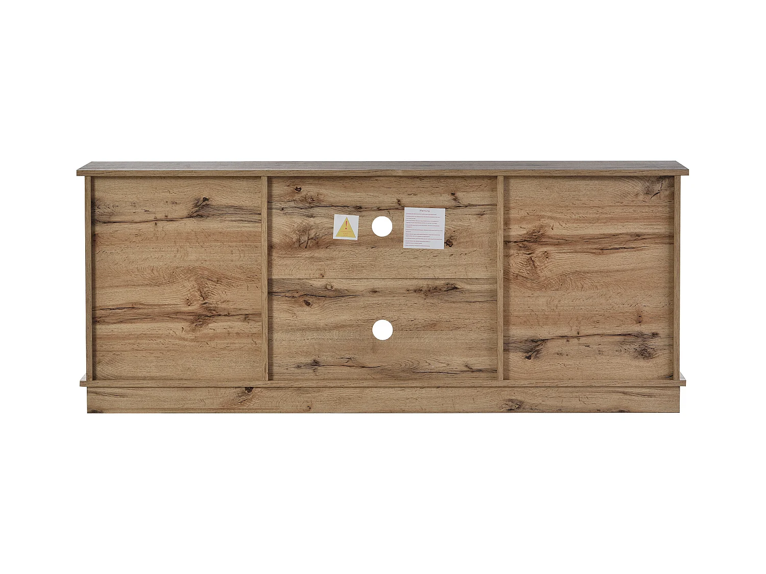 Meuble TV vintage - Meuble TV marron avec 2 portes coulissantes et étagères réglables - pour salon et salle à manger