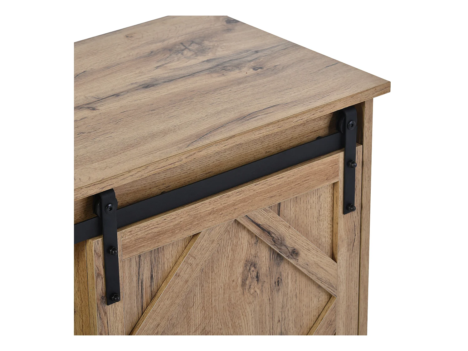 Meuble TV vintage - Meuble TV marron avec 2 portes coulissantes et étagères réglables - pour salon et salle à manger