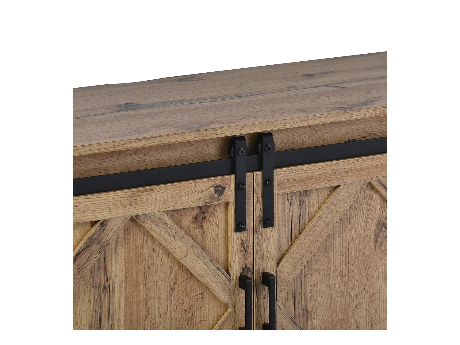 Meuble TV vintage - Meuble TV marron avec 2 portes coulissantes et étagères réglables - pour salon et salle à manger