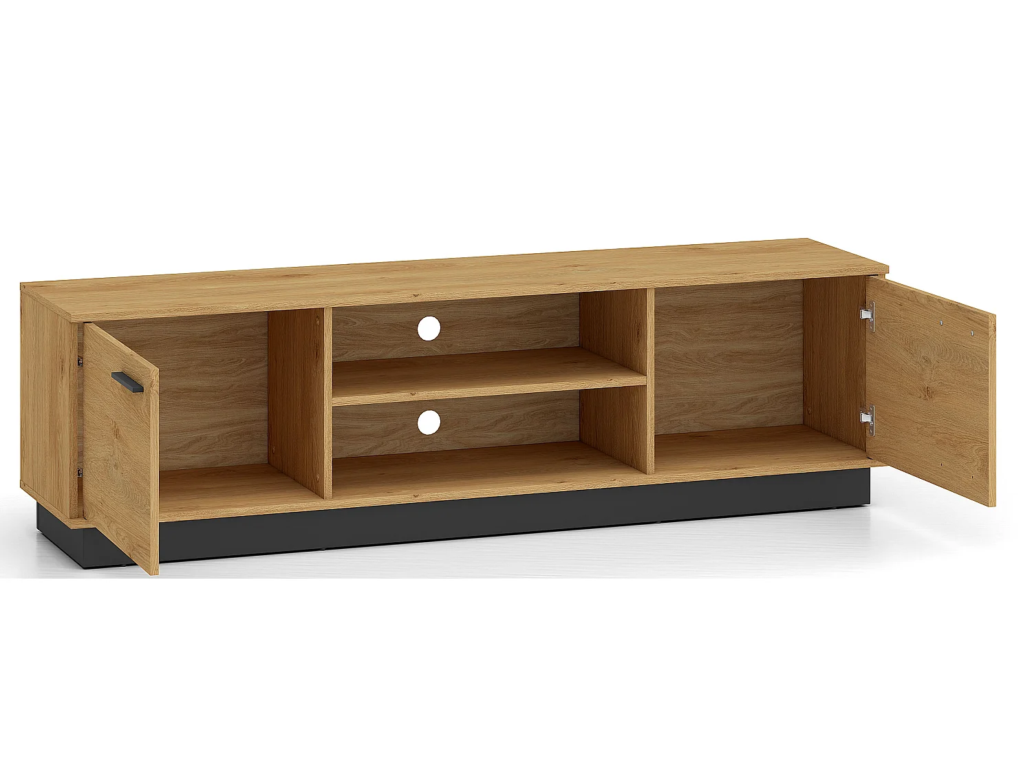 LOWBOARD Modesto Eiche Style hell / Schwarz 170 / 40 / 49 cm