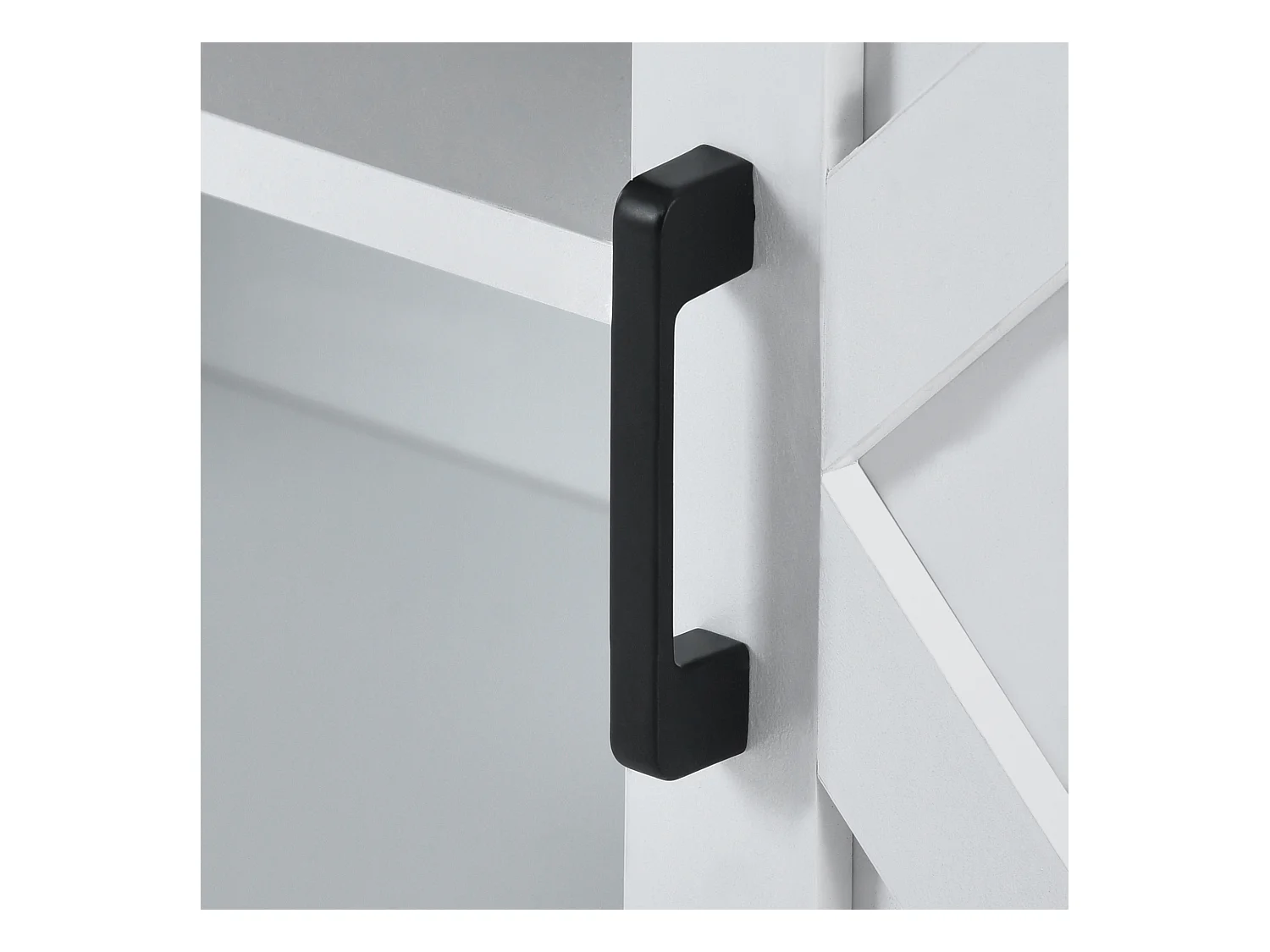 Meuble TV moderne - Meuble TV blanc avec 2 portes coulissantes et étagères réglables - pour salon et salle à manger