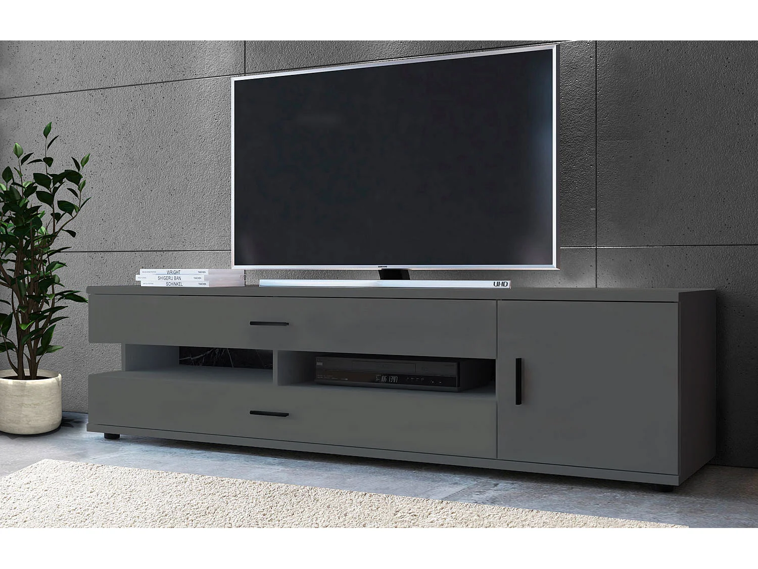 LOWBOARD Henley graphit grau 180 / 49,5 / 47,5cm