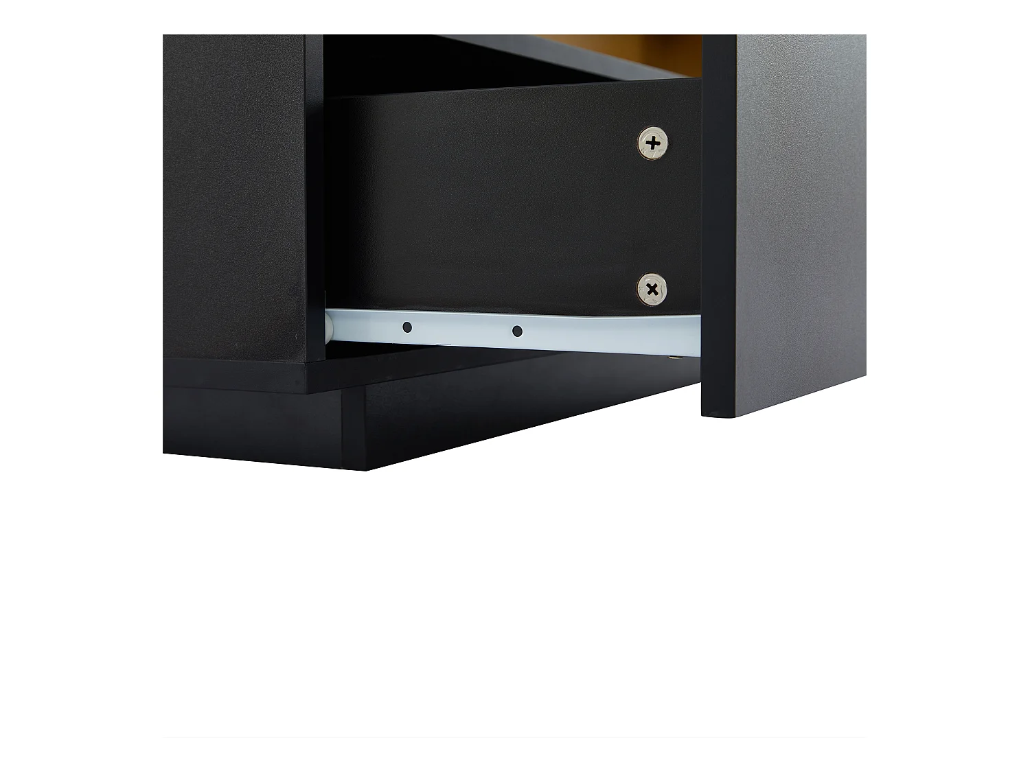 Meuble TV rectangulaire - Meuble TV avec 3 tiroirs individuels et 1 passe-câbles - pour téléviseurs jusqu'à 90 pouces - noir