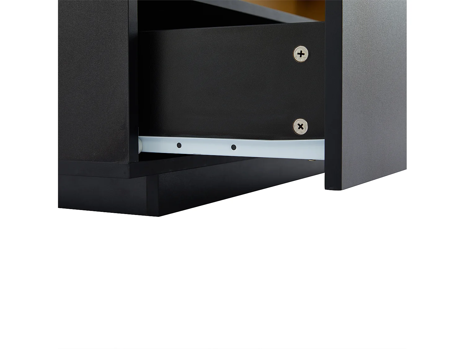 Meuble TV rectangulaire - Meuble TV avec 3 tiroirs individuels et 1 passe-câbles - pour téléviseurs jusqu'à 90 pouces - noir