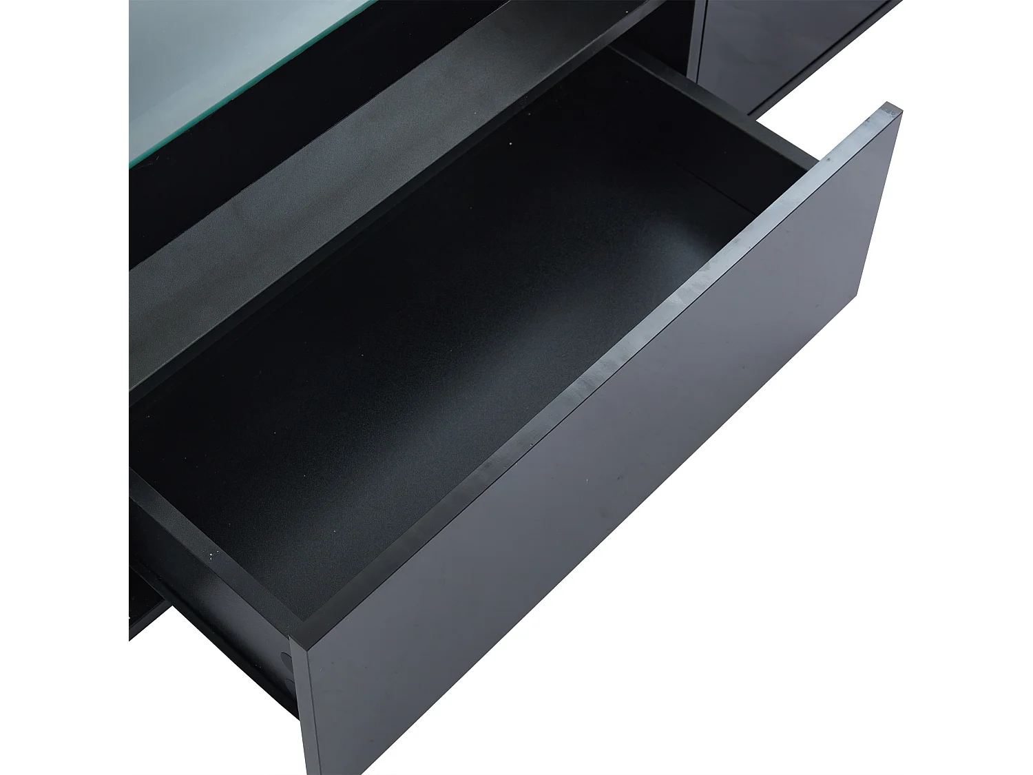 Zwarte TV-kast 180cm - TV-kast met 2 lades en LED-verlichting - geschikt voor 70 inch TV