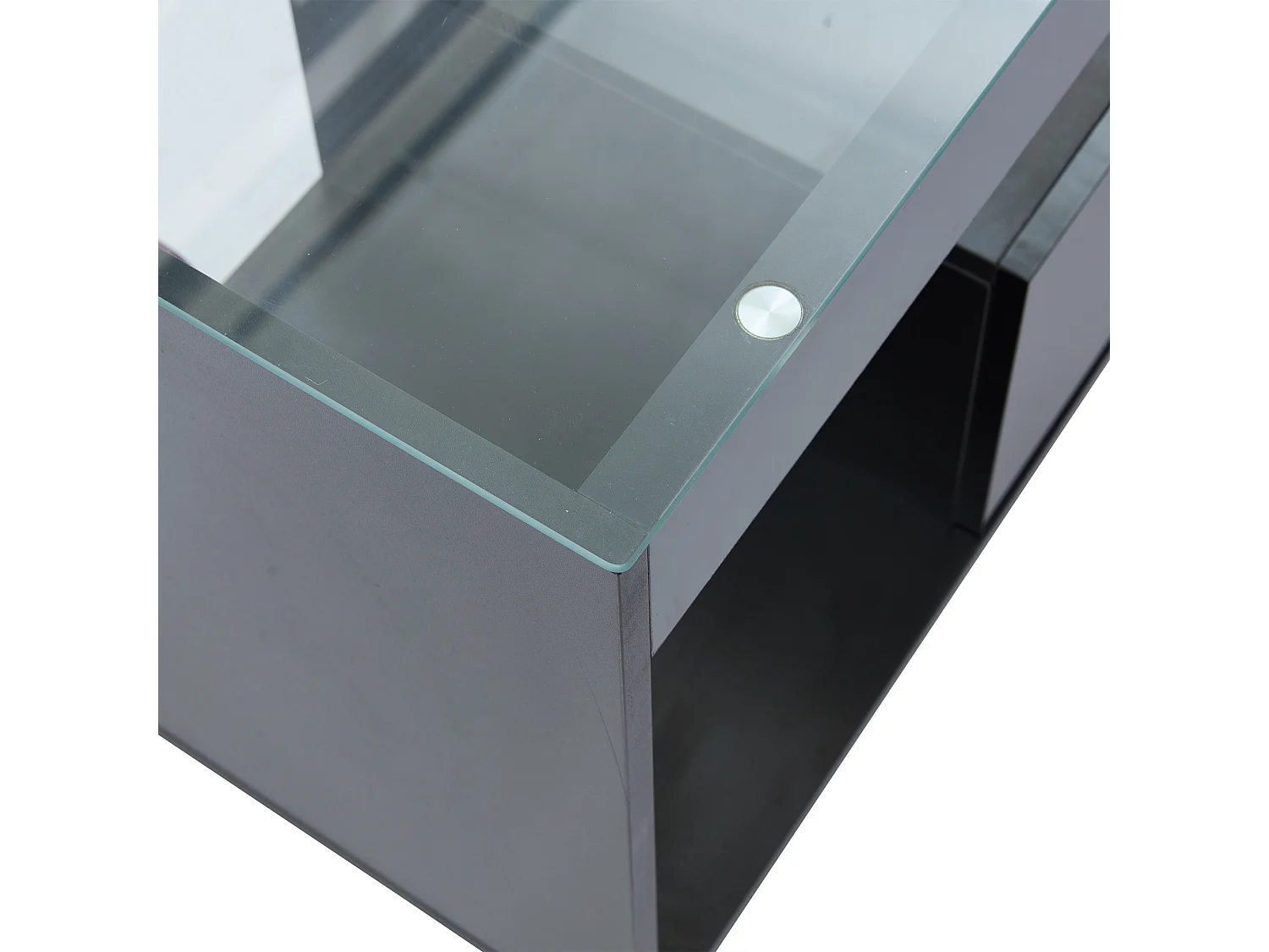 Zwarte TV-kast 180cm - TV-kast met 2 lades en LED-verlichting - geschikt voor 70 inch TV