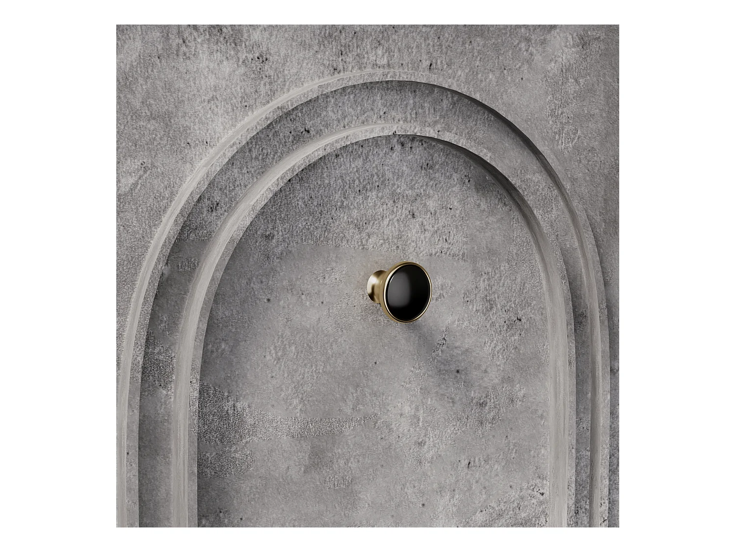 Meuble TV gris avec 4 portes cintrées - Meuble TV moderne - pieds noirs - pour salon et bureau