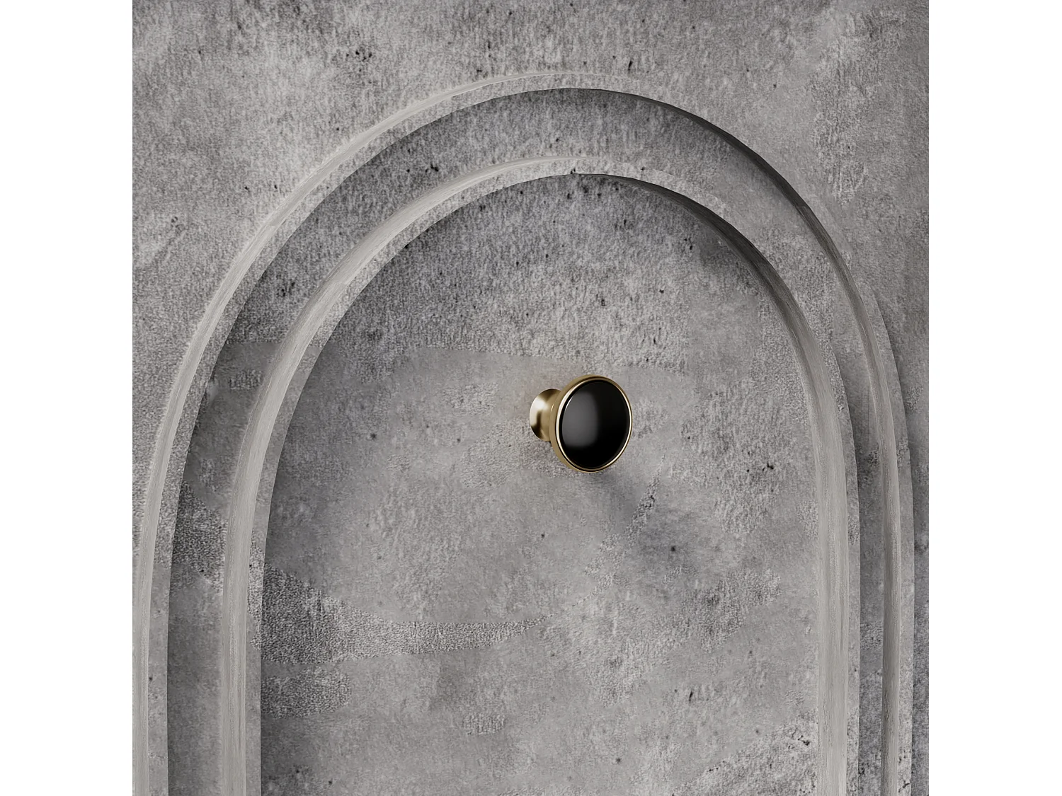 Meuble TV gris avec 4 portes cintrées - Meuble TV moderne - pieds noirs - pour salon et bureau