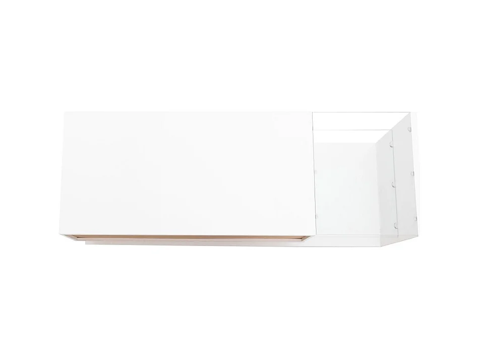 Meuble TV blanc - Meuble TV de salon avec éclairage LED orientable - 2 tiroirs et rangement ouvert