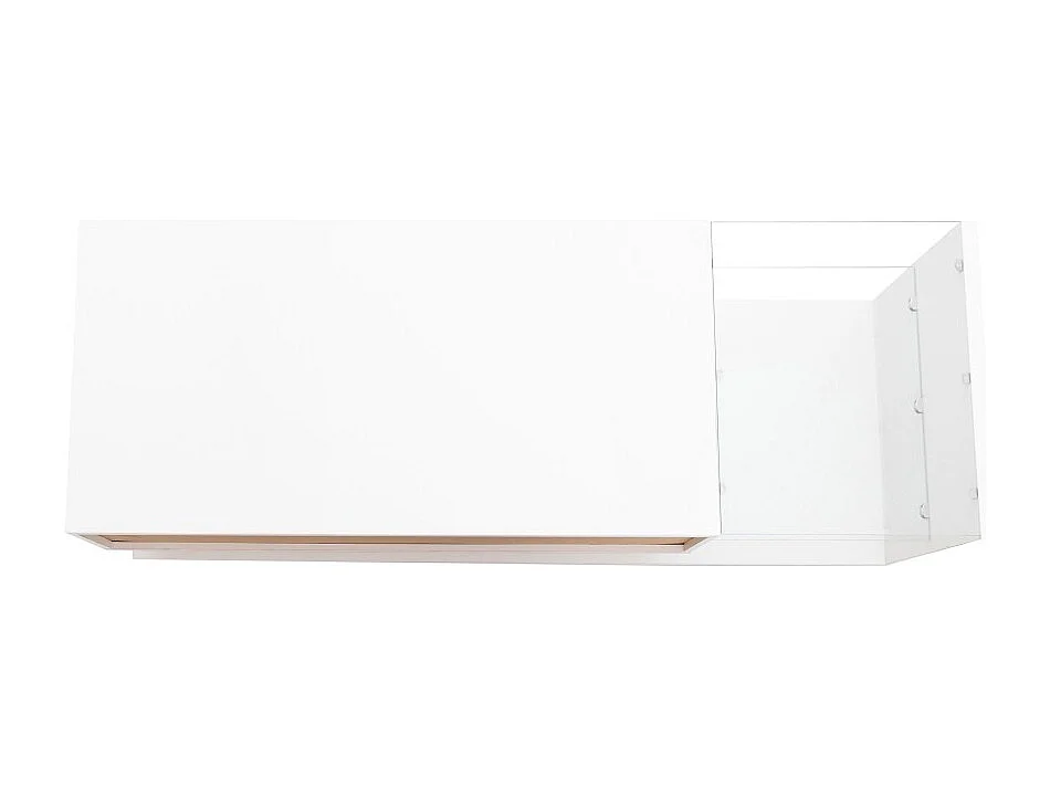 Witte TV-standaard - Woonkamer TV-standaard met verstelbare LED-verlichting - 2 lades en open opbergruimte