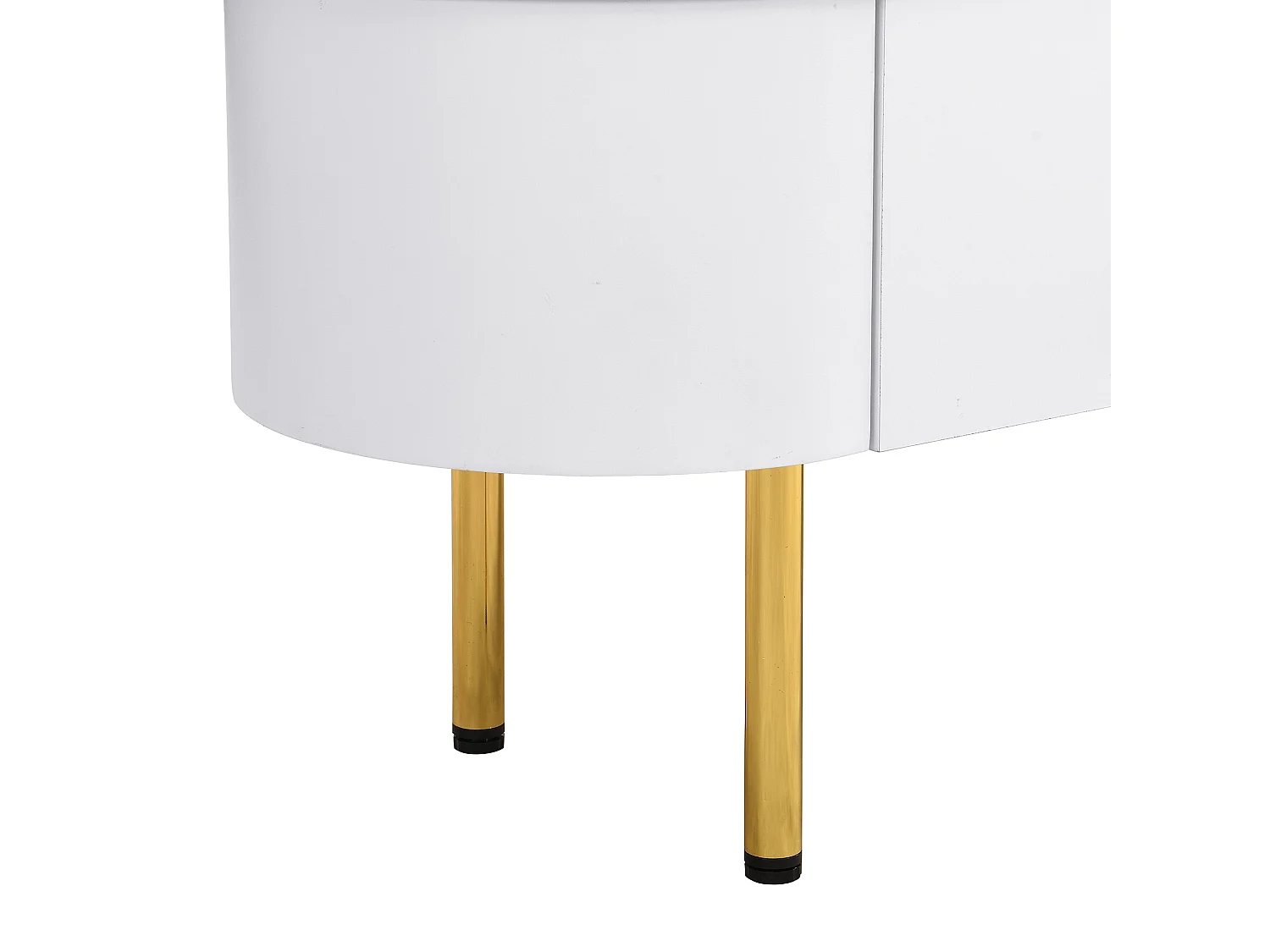 Witte tv-kast - Woonkamer tv-kast met 3 opberglades - gouden handgrepen en poten