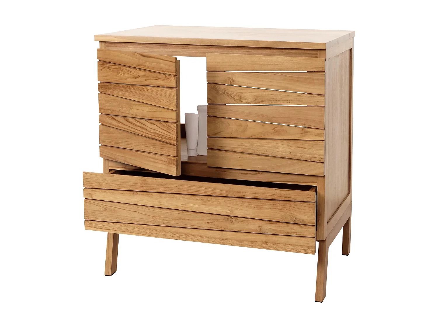 Teak-Waschbeckenunterschrank MCW-M73