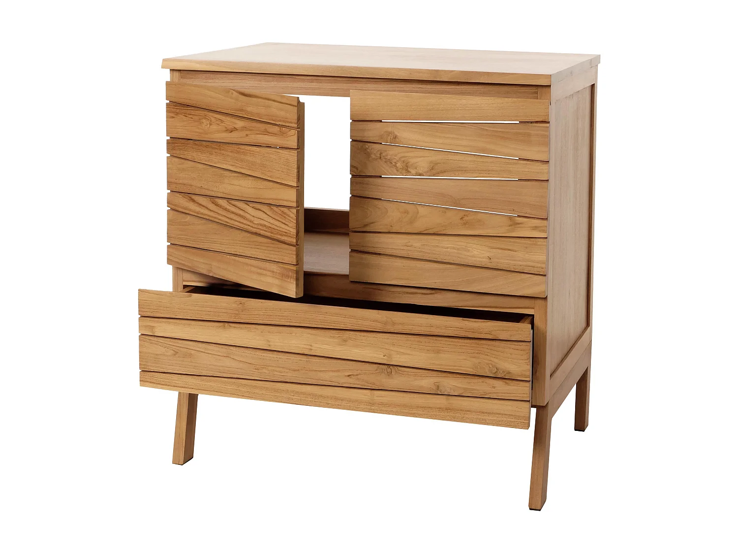 Teak-Waschbeckenunterschrank MCW-M73