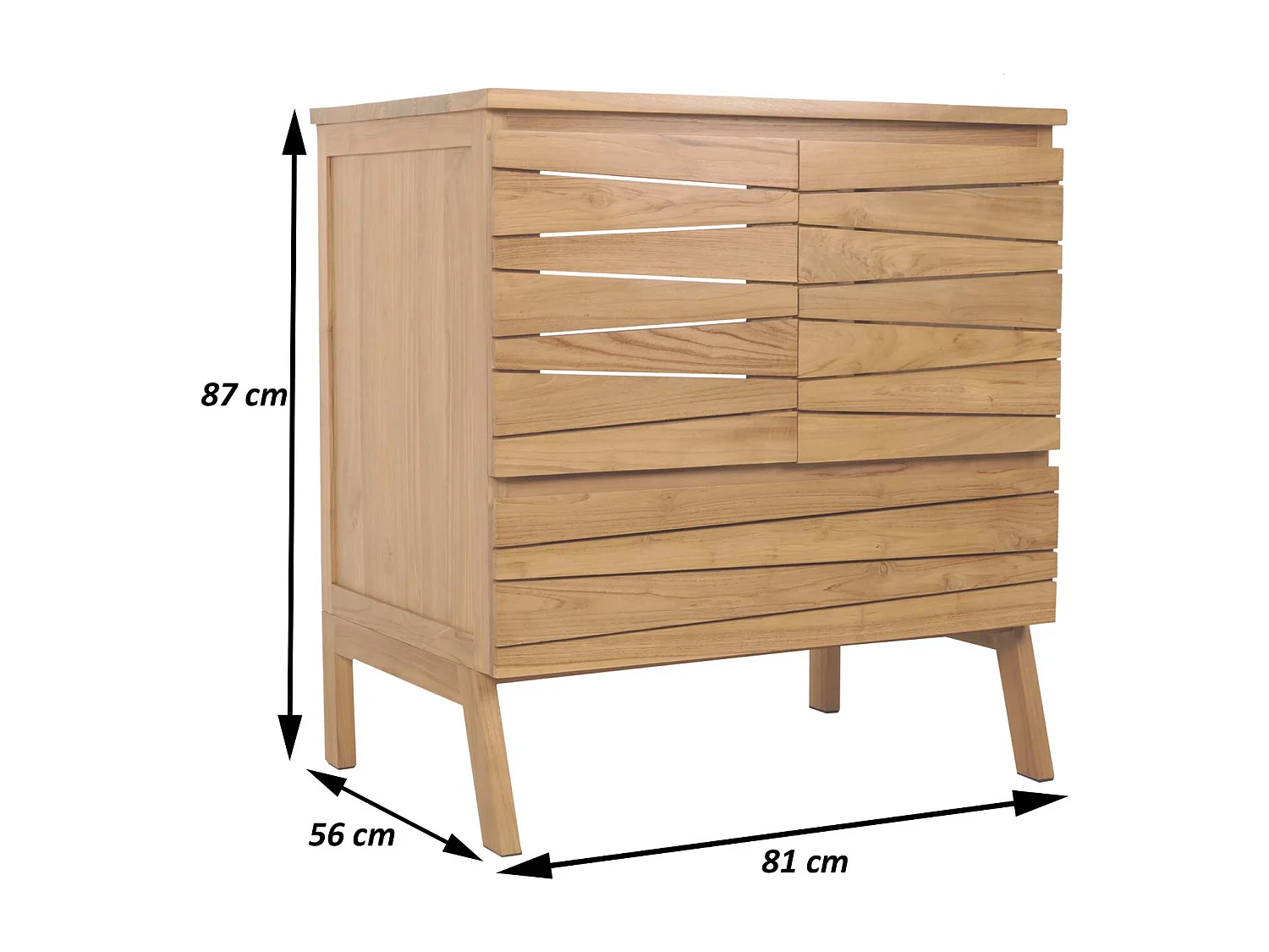 Teak-Waschbeckenunterschrank MCW-M73