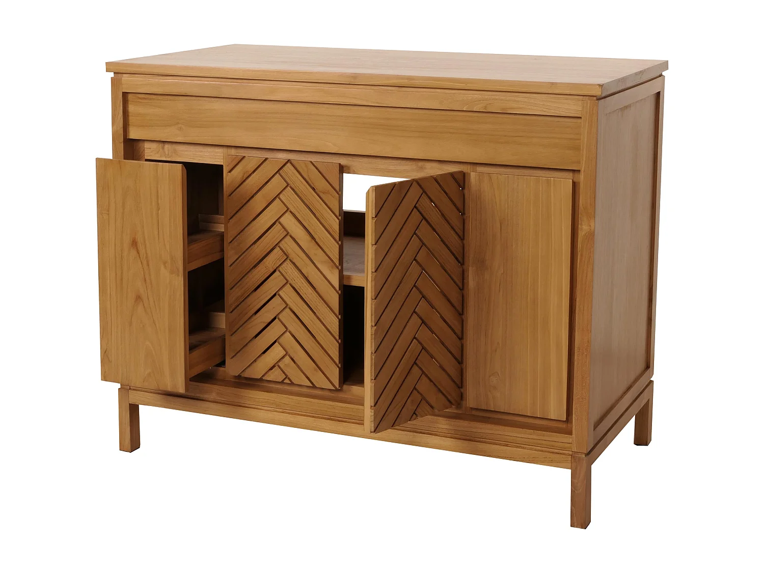 Teak-Waschbeckenunterschrank MCW-M74