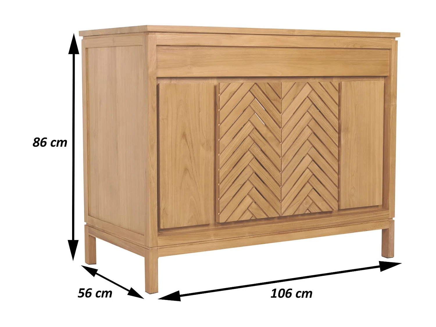 Teak-Waschbeckenunterschrank MCW-M74