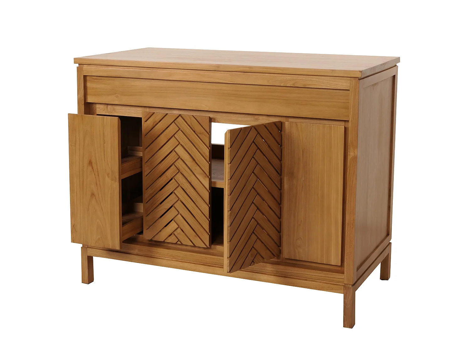 Teak-Waschbeckenunterschrank MCW-M74
