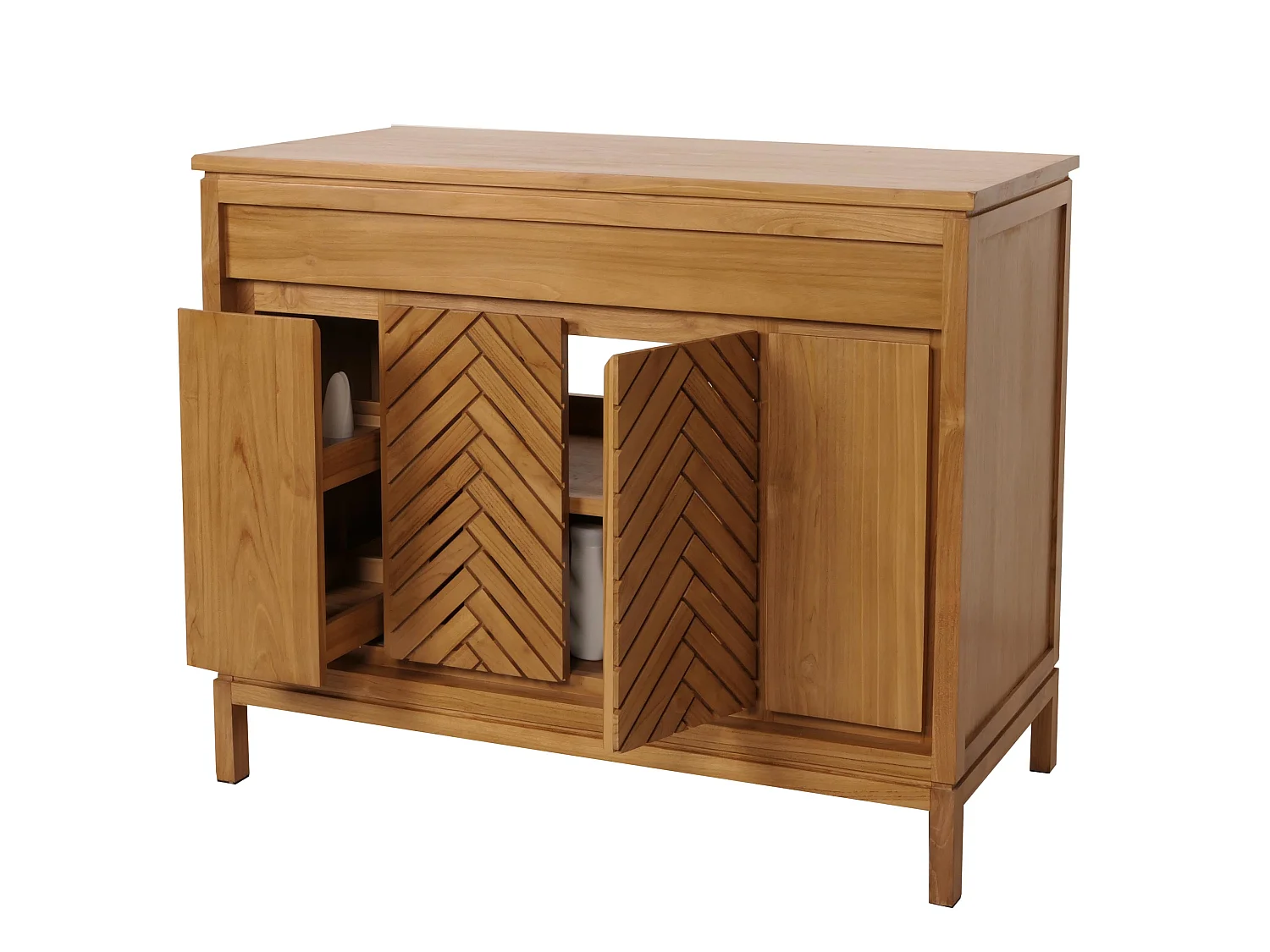 Teak-Waschbeckenunterschrank MCW-M74