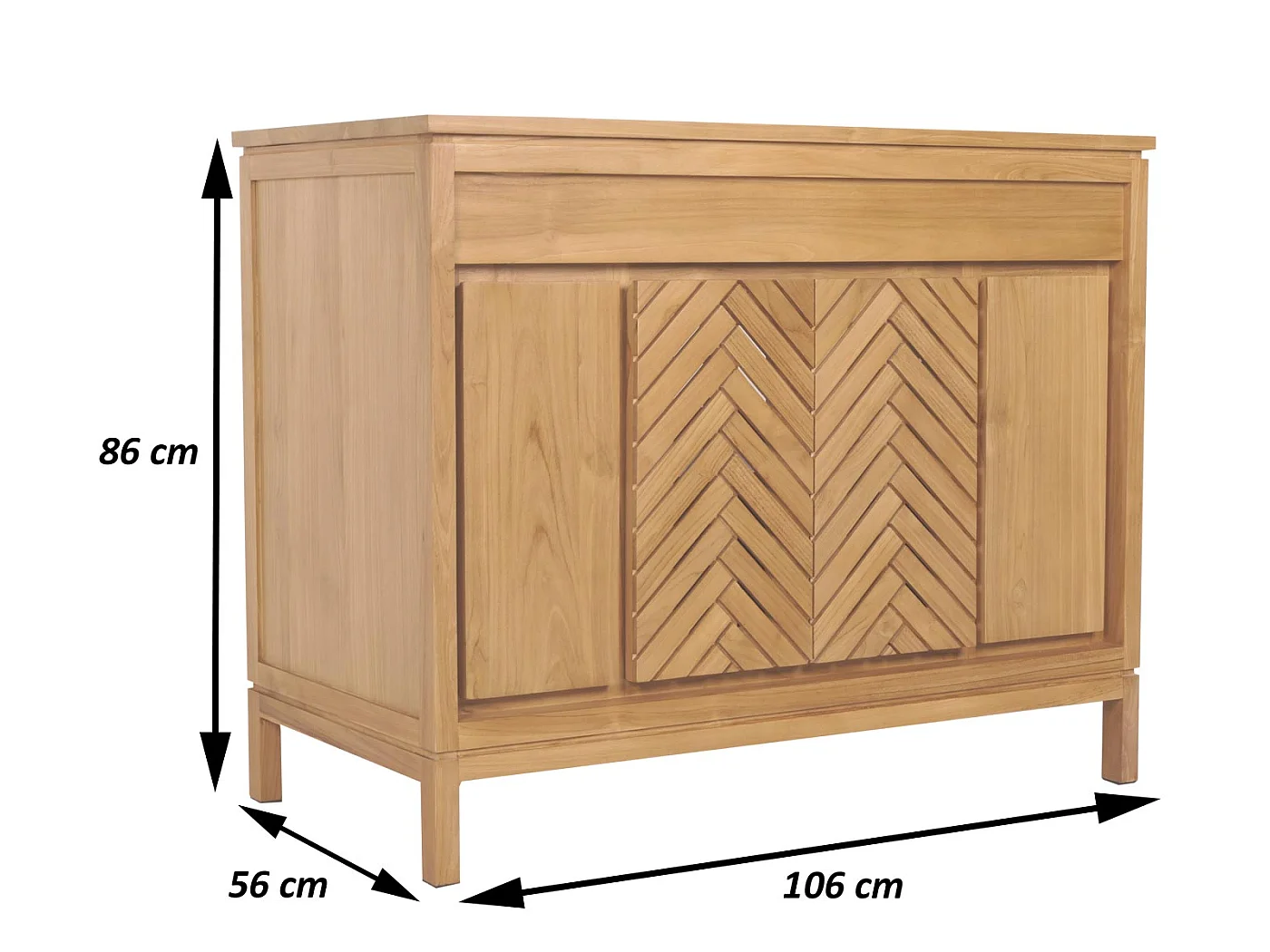 Teak-Waschbeckenunterschrank MCW-M74