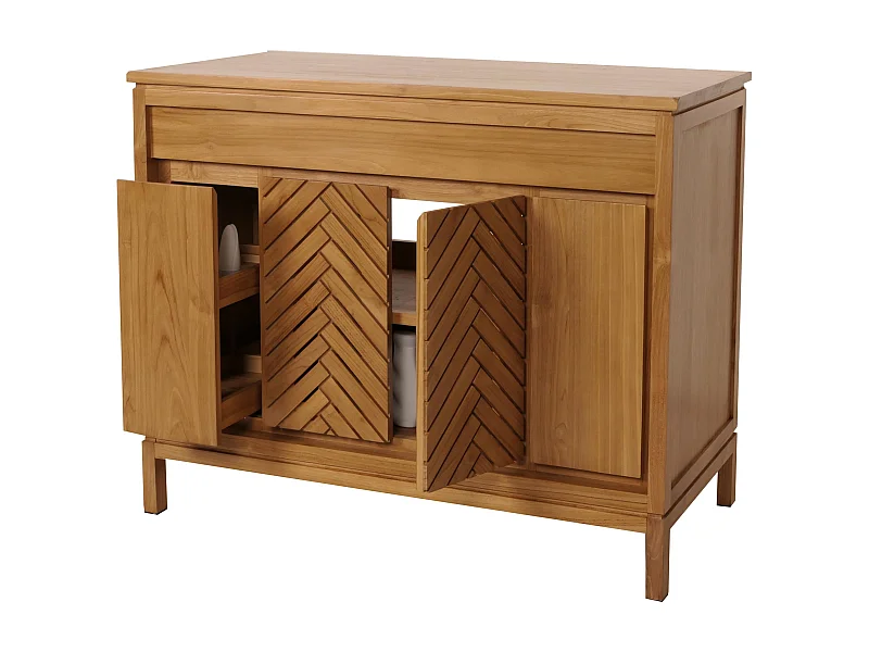 Teak-Waschbeckenunterschrank MCW-M74