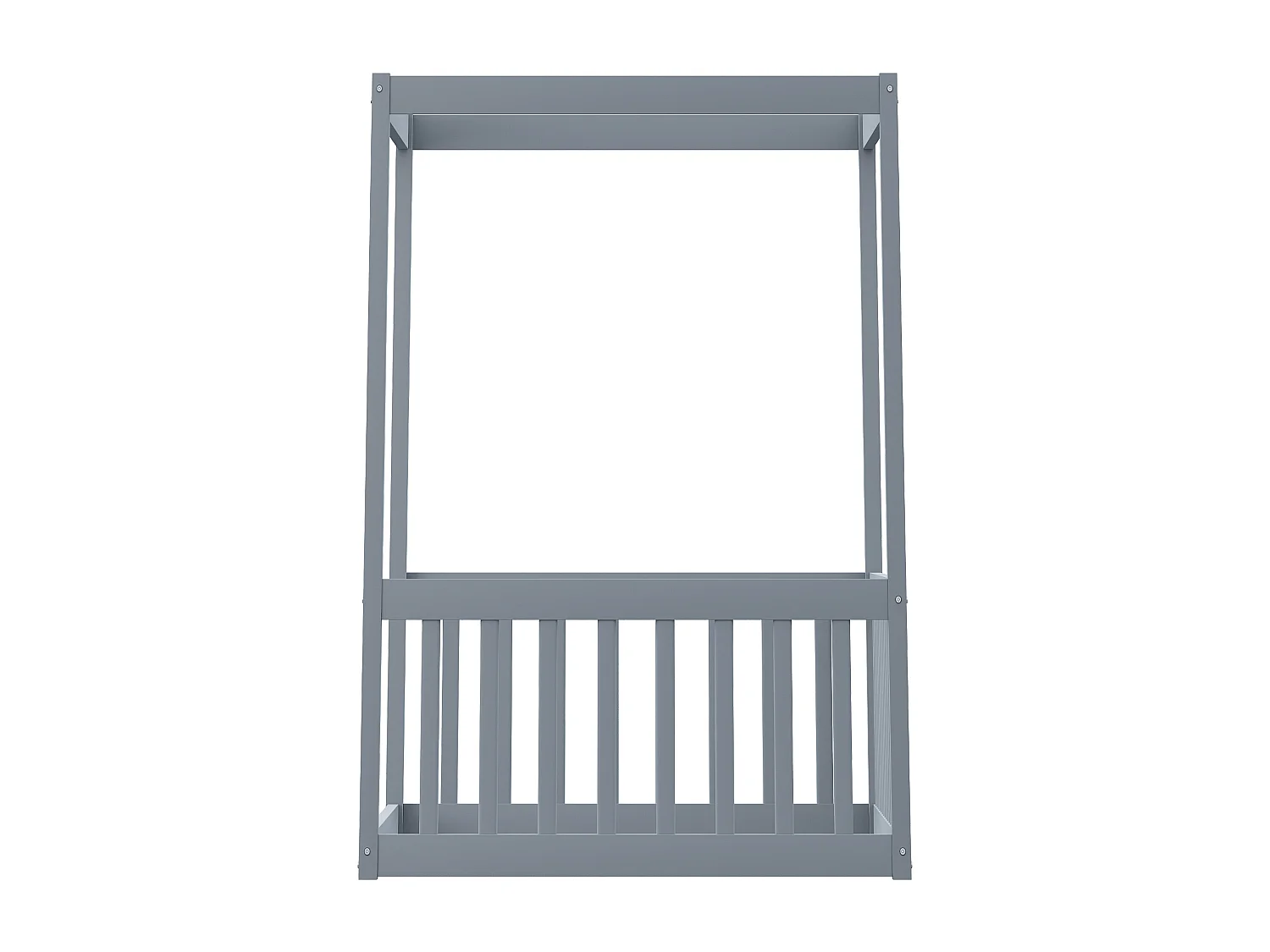 Letto a baldacchino 90 x 200 cm - Letto per bambini con struttura a soffitto - struttura in legno massello - grigio - senza materasso